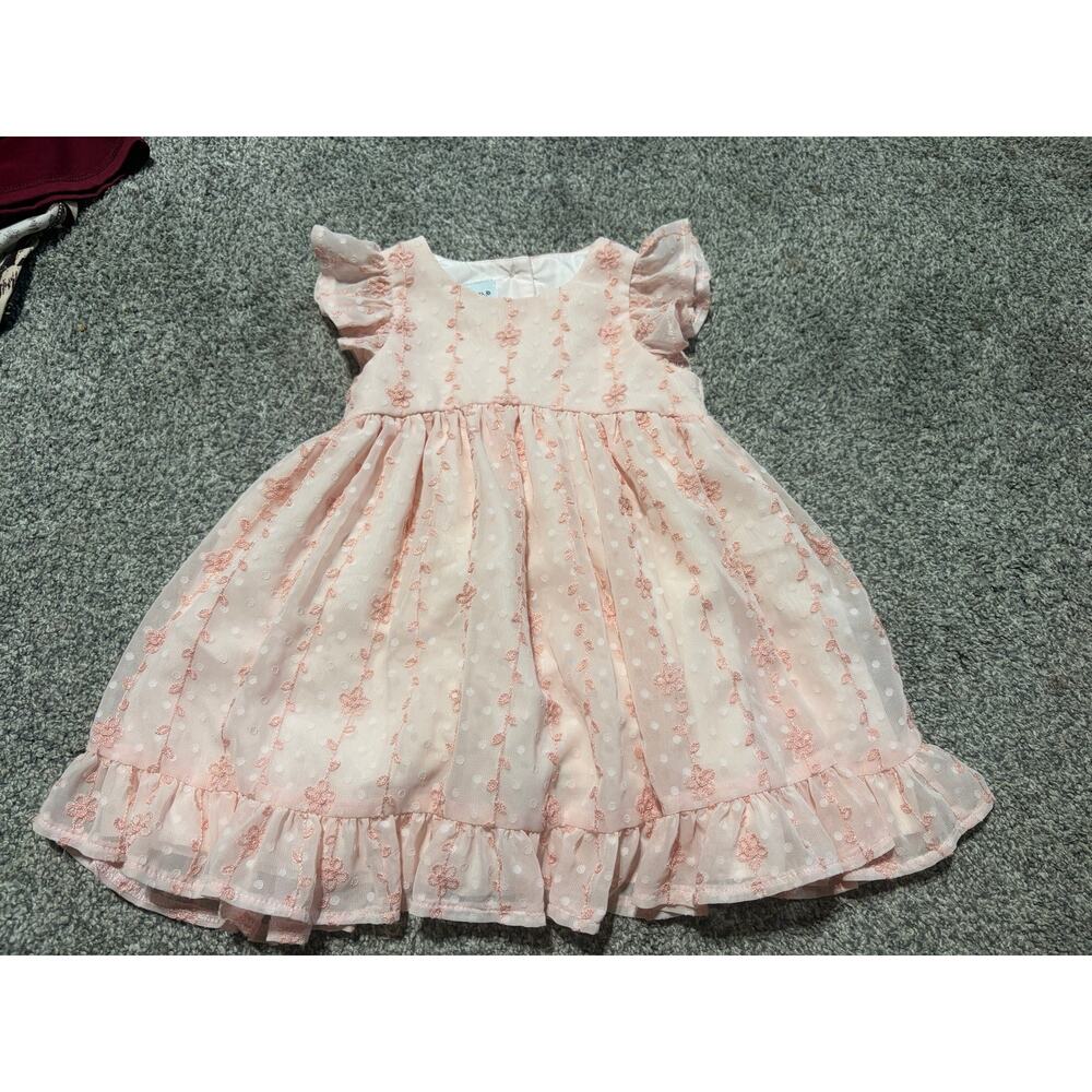Pippa and Julie girls 18 month pink frilly dress